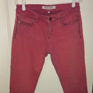 Driftwood Pink Jeans Size 30 (10) With Rivets - Short Legs